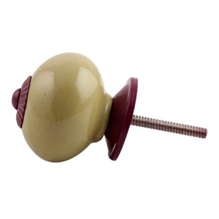 Spanish Olive Purple Fitting Ceramic Knob